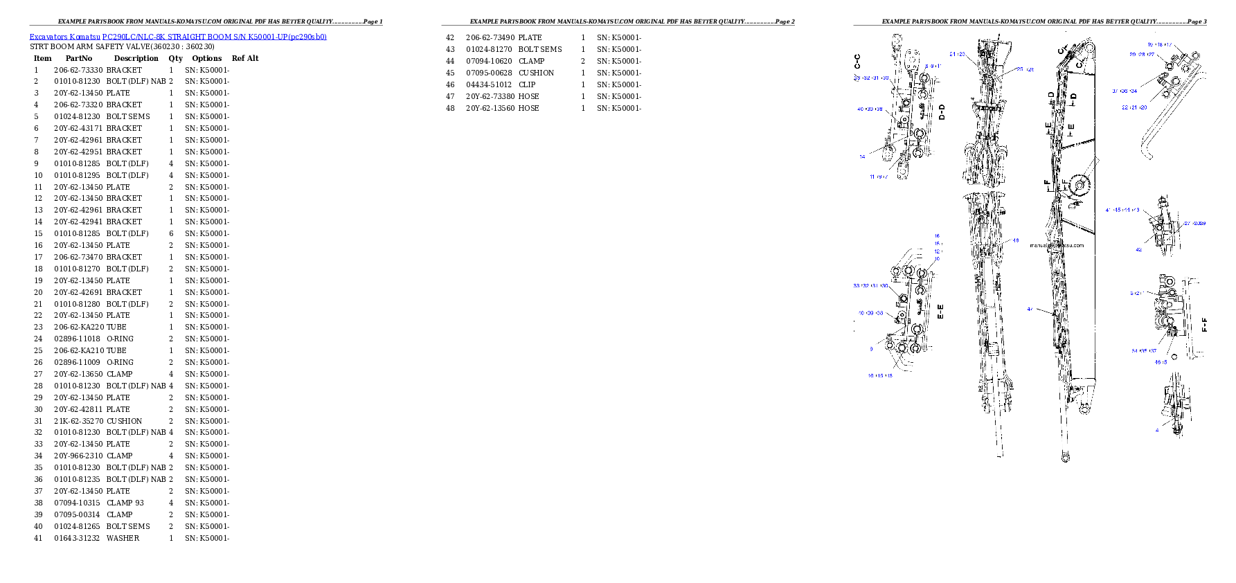 Protected: PC290LC/NLC-8K STRAIGHT BOOM S/N K50001-UP Partsbook