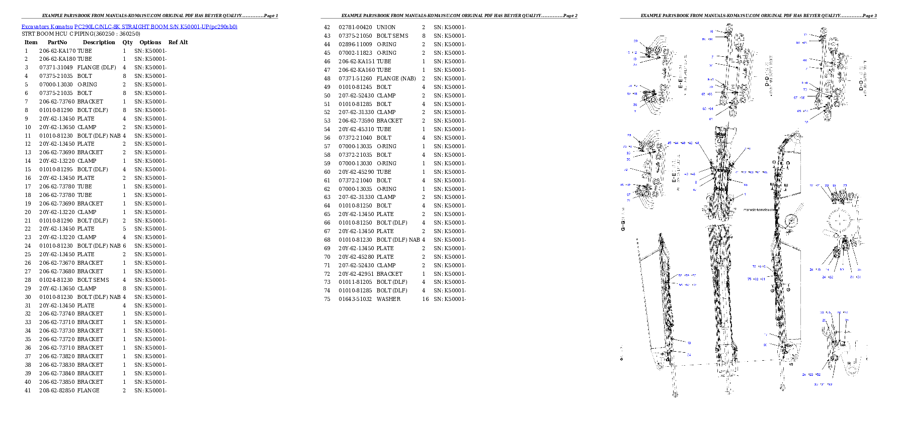 Protected: PC290LC/NLC-8K STRAIGHT BOOM S/N K50001-UP Partsbook