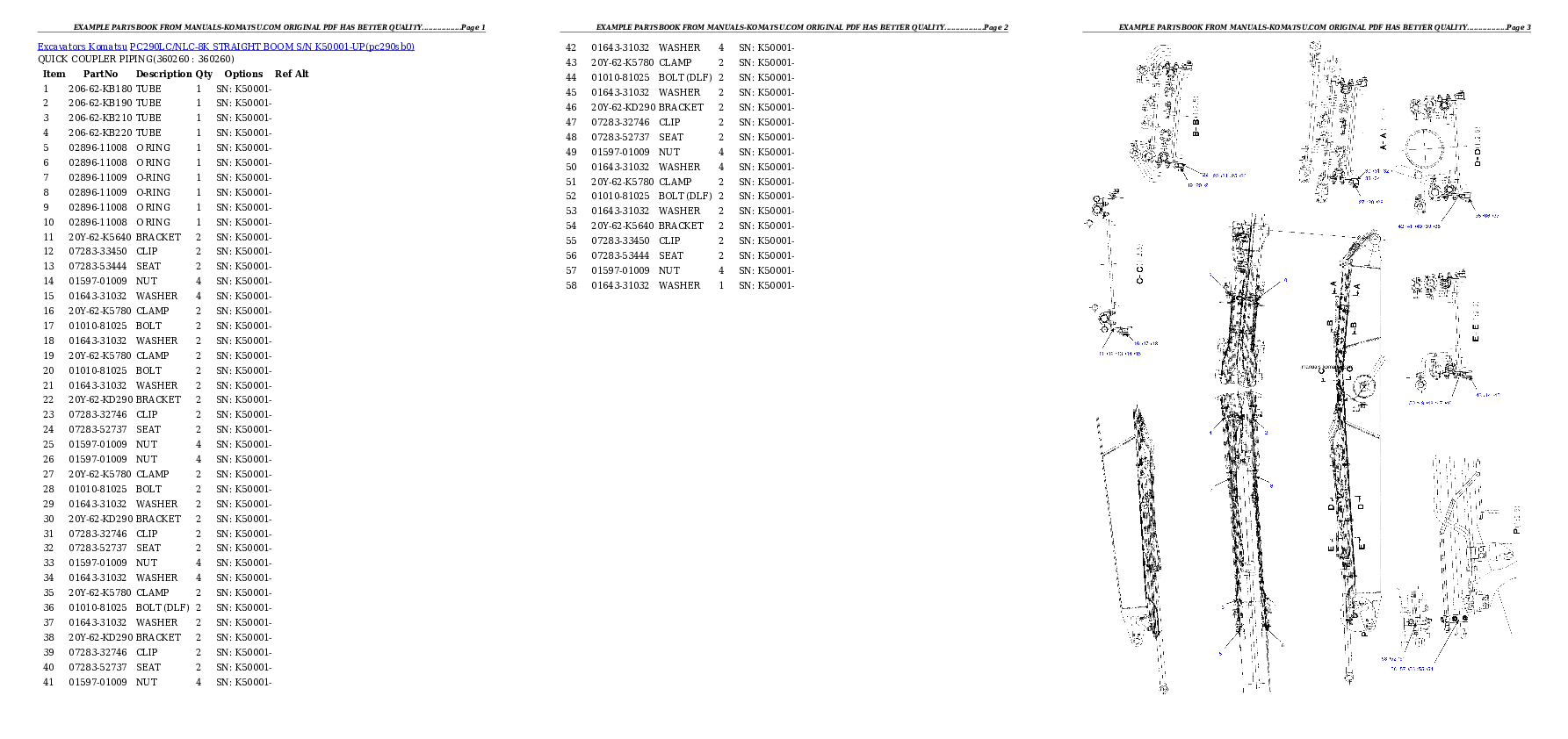 Protected: PC290LC/NLC-8K STRAIGHT BOOM S/N K50001-UP Partsbook
