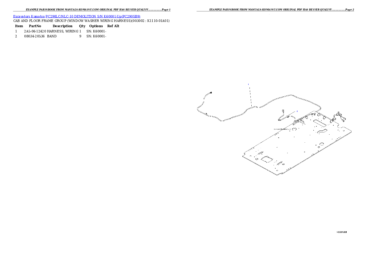 Protected: PC290LC/NLC-10 DEMOLITION S/N K60001-Up Partsbook