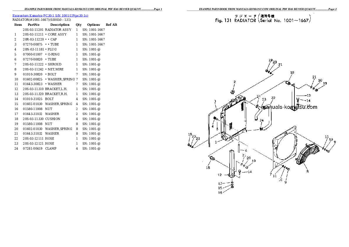 Protected: PC30-1 S/N 1001-UP Partsbook