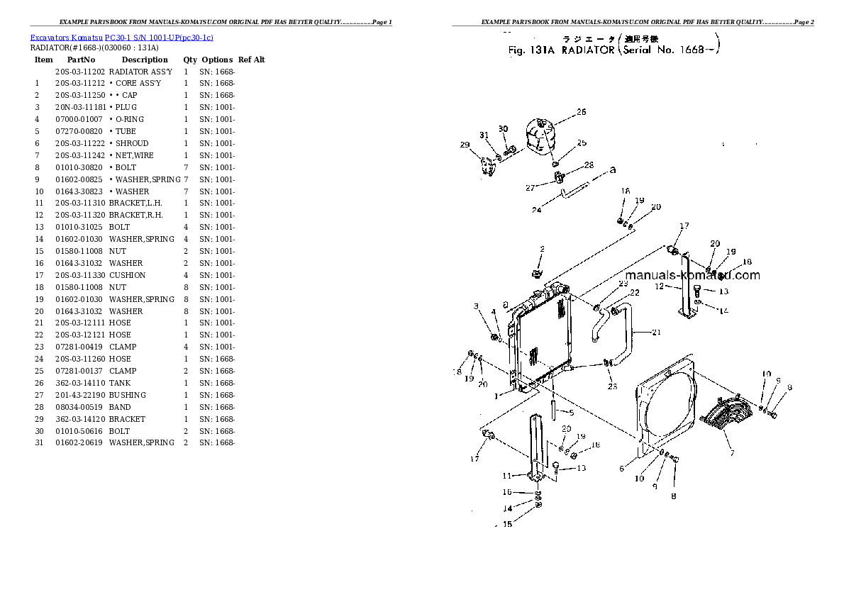 Protected: PC30-1 S/N 1001-UP Partsbook