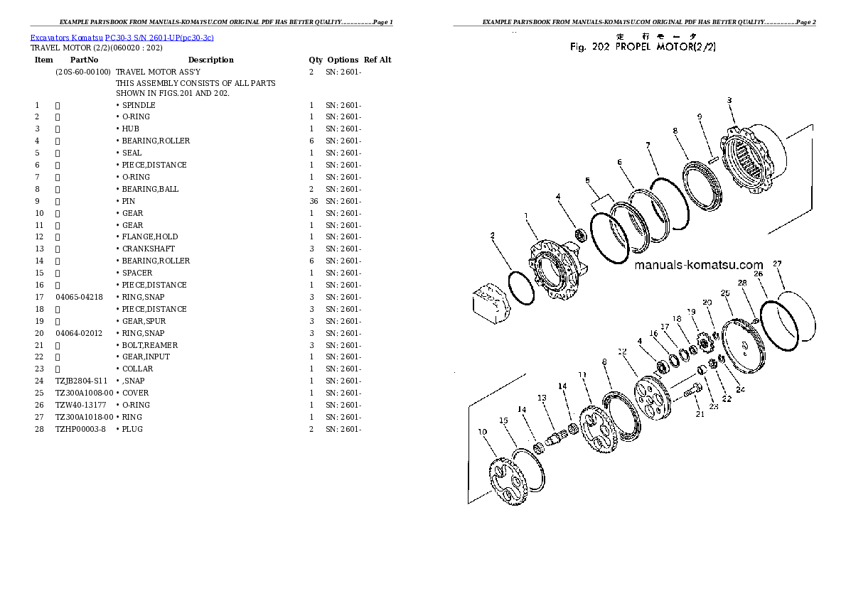 Protected: PC30-3 S/N 2601-UP Partsbook