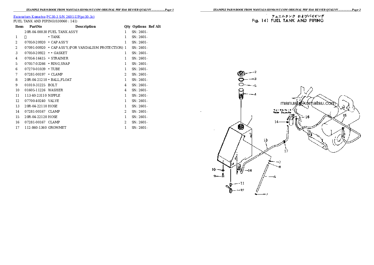 Protected: PC30-3 S/N 2601-UP Partsbook