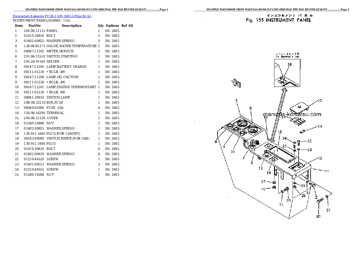 Protected: PC30-3 S/N 2601-UP Partsbook
