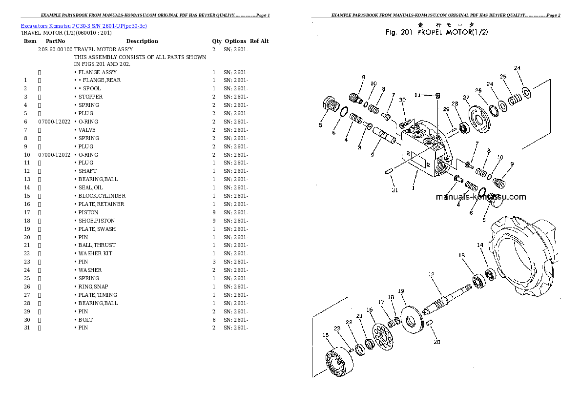 Protected: PC30-3 S/N 2601-UP Partsbook