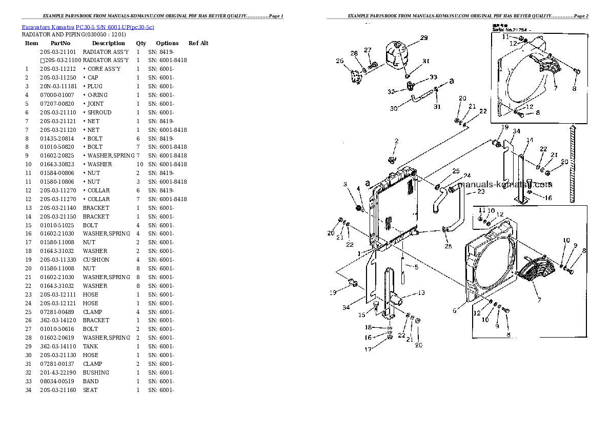 Protected: PC30-5 S/N 6001-UP Partsbook