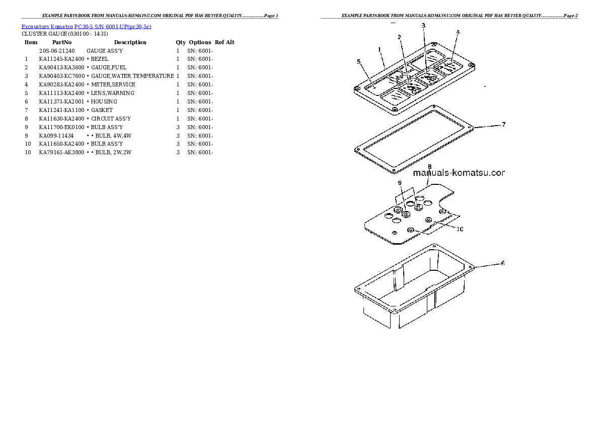 Protected: PC30-5 S/N 6001-UP Partsbook