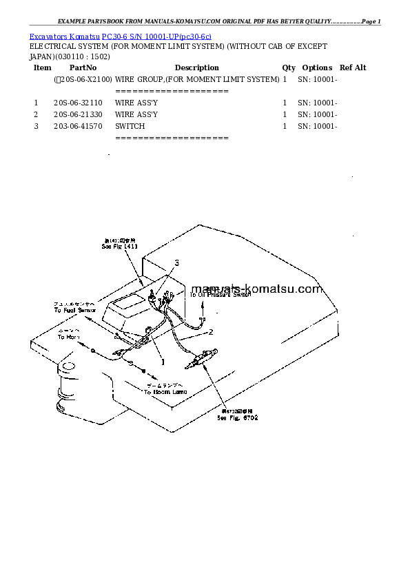 Protected: PC30-6 S/N 10001-UP Partsbook