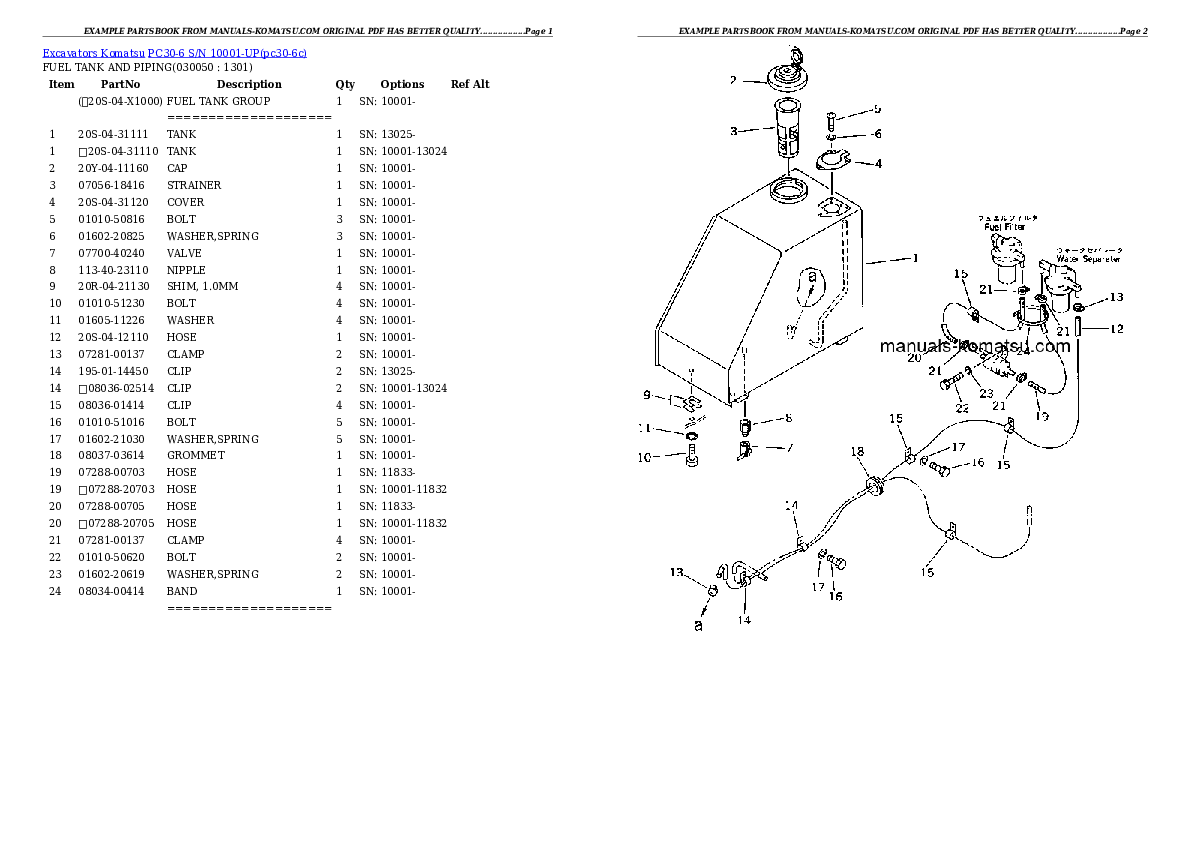 Protected: PC30-6 S/N 10001-UP Partsbook