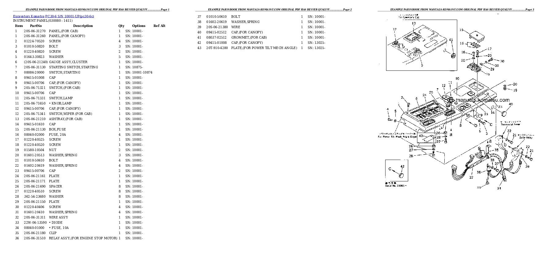 Protected: PC30-6 S/N 10001-UP Partsbook