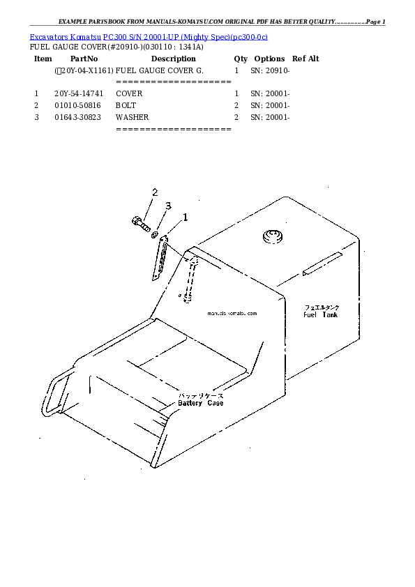 Protected: PC300LC-5-A S/N 20001-UP (Overseas Version) Partsbook