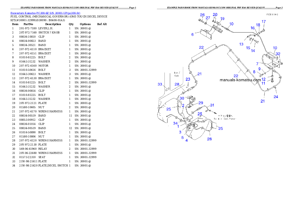 Protected: PC300-6Z S/N 30001-UP Partsbook