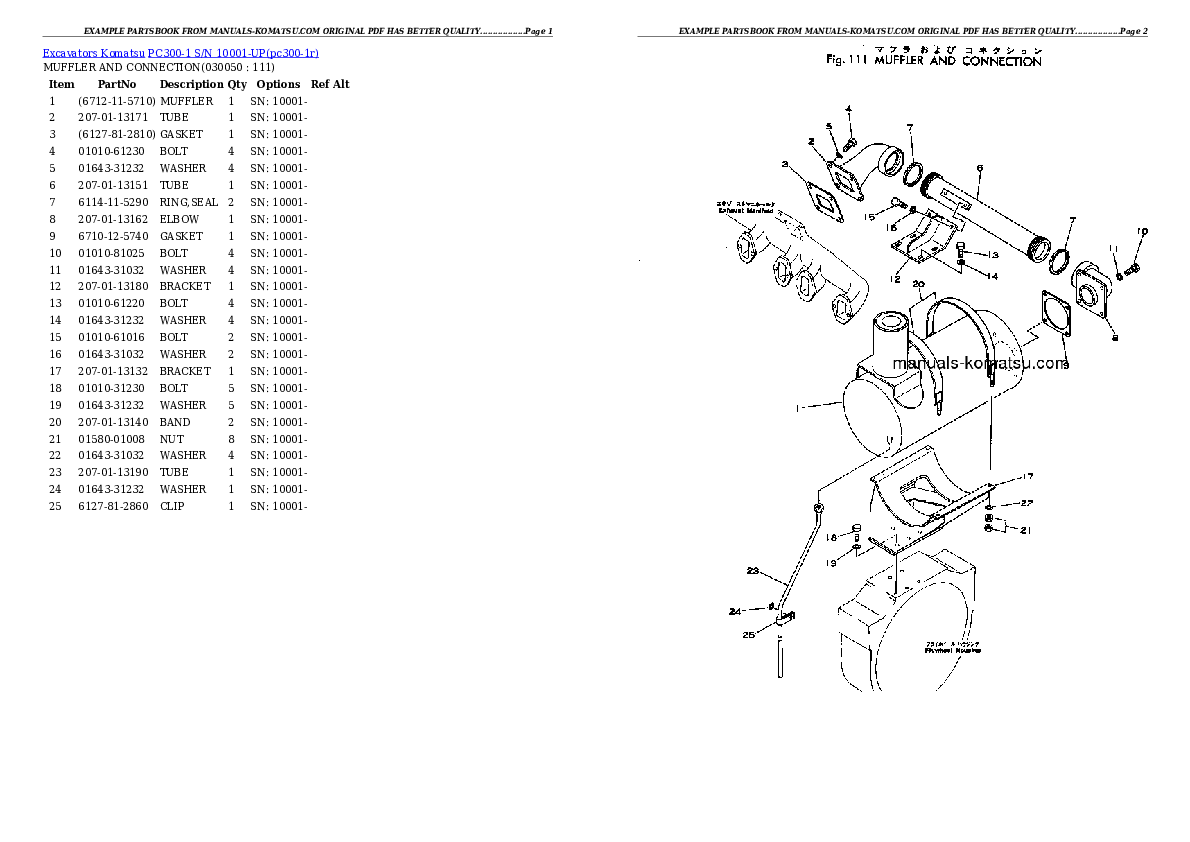 Protected: PC300-1 S/N 10001-UP Partsbook