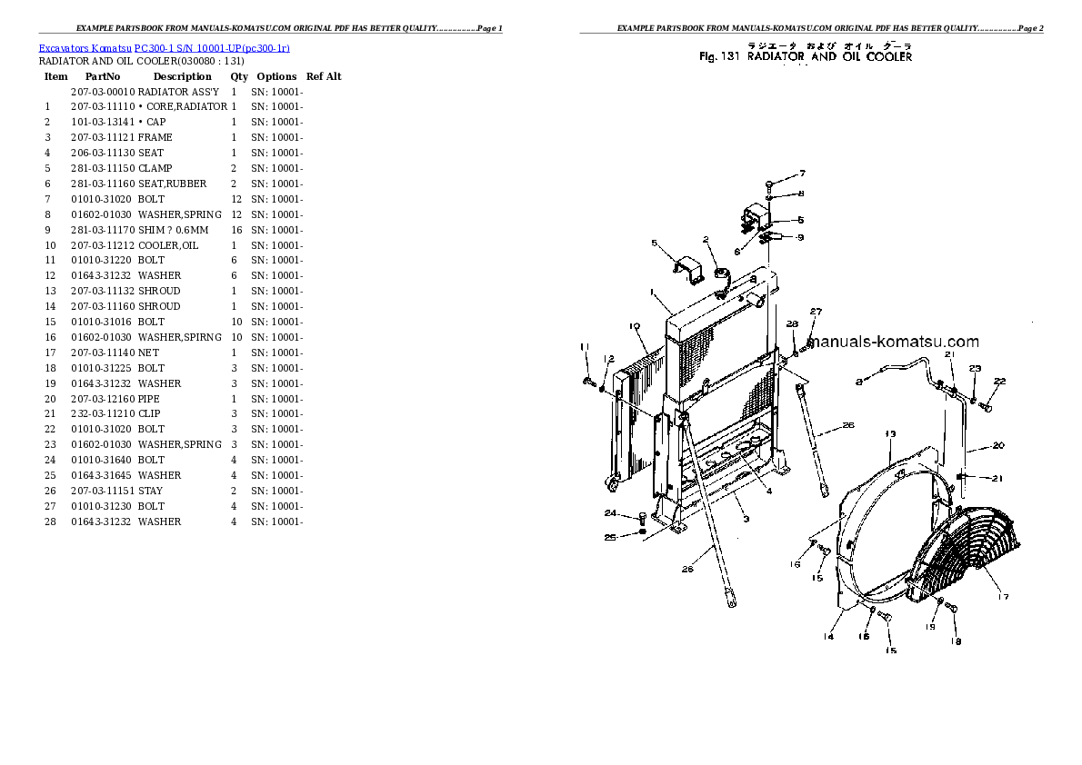 Protected: PC300-1 S/N 10001-UP Partsbook