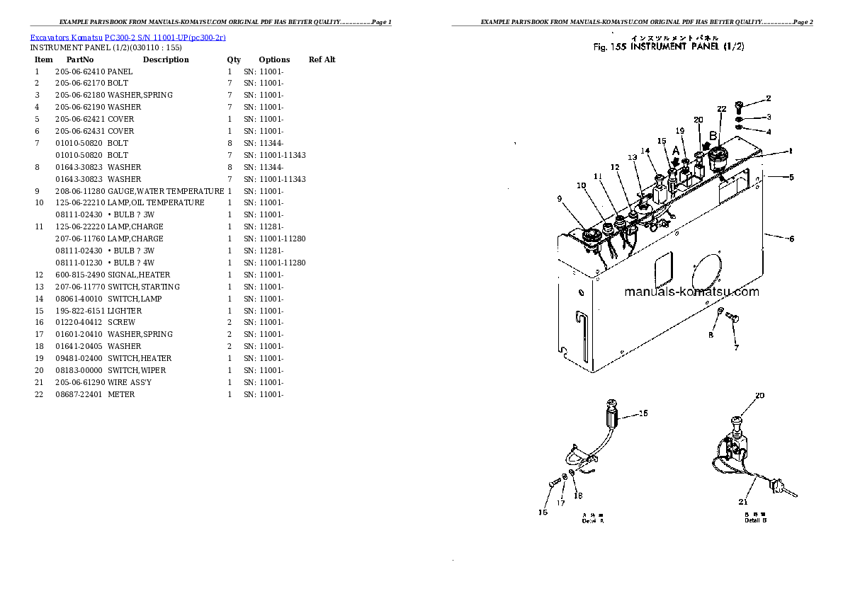 Protected: PC300-2 S/N 11001-UP Partsbook