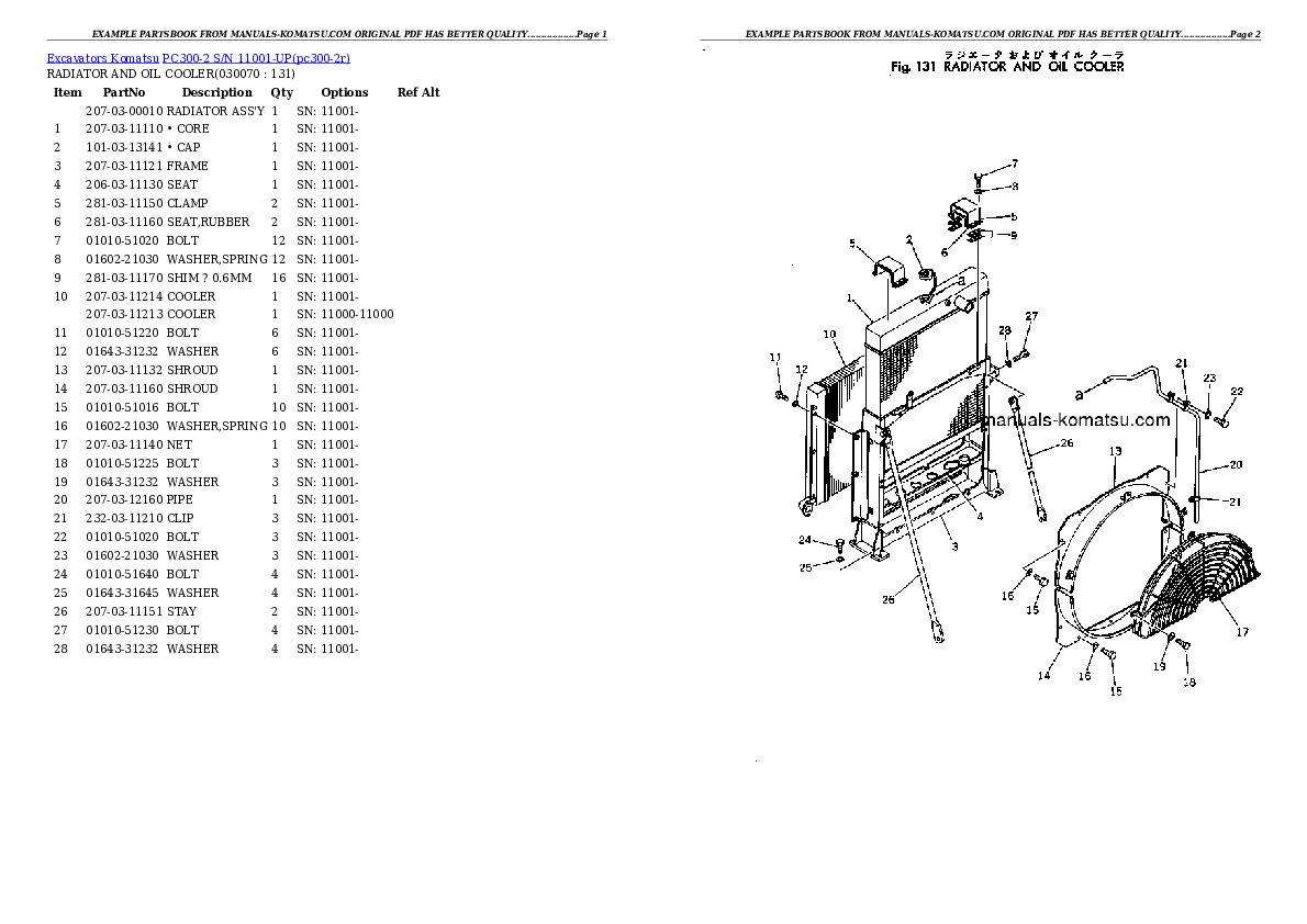 Protected: PC300-2 S/N 11001-UP Partsbook