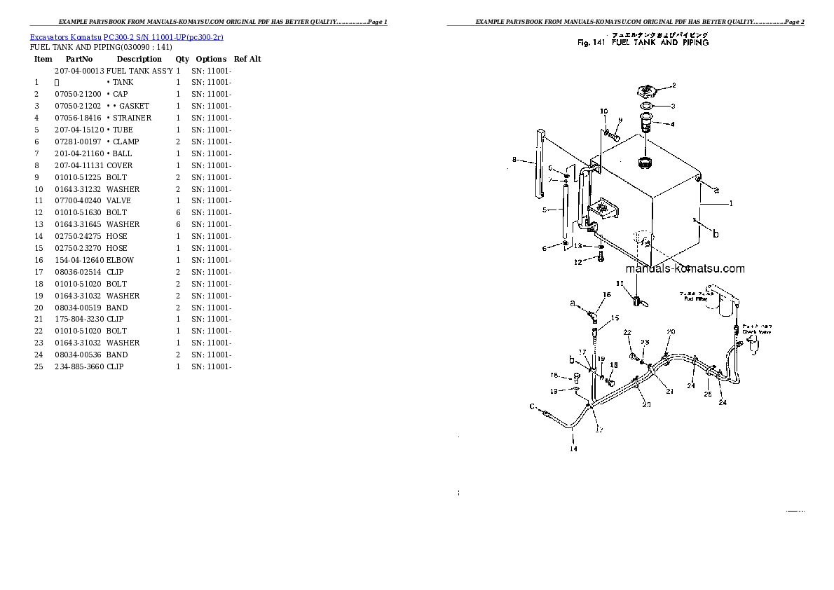 Protected: PC300-2 S/N 11001-UP Partsbook
