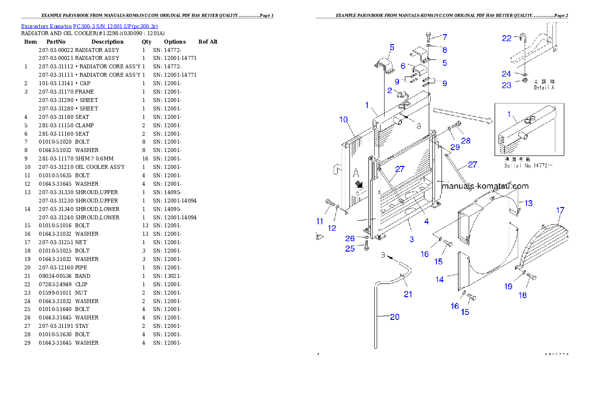 Protected: PC300-3 S/N 12001-UP Partsbook