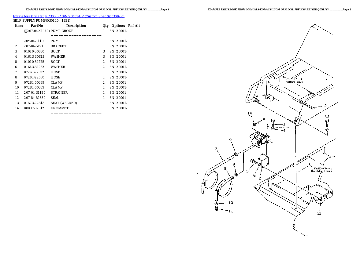 Protected: PC300-5C S/N 20001-UP (Custom Spec.) Partsbook