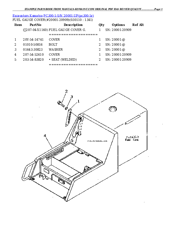 Protected: PC300-5 S/N 20001-UP Partsbook