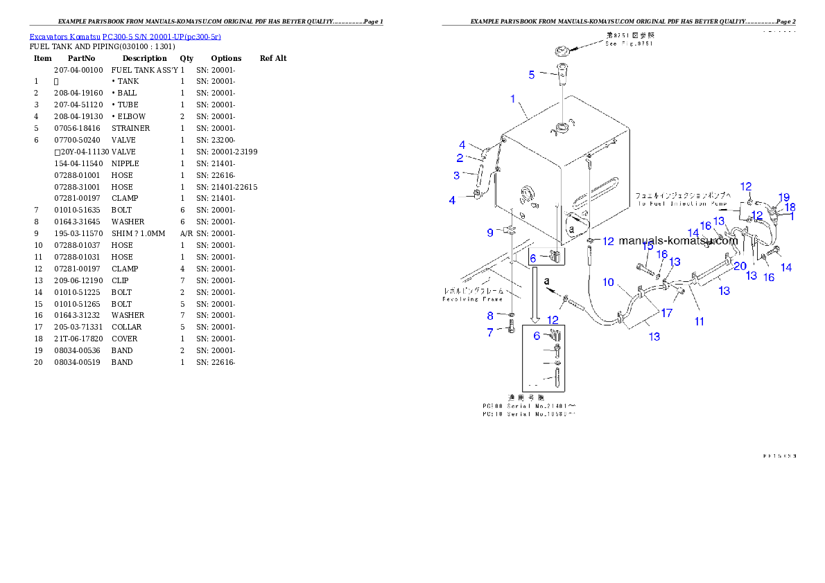 Protected: PC300-5 S/N 20001-UP Partsbook