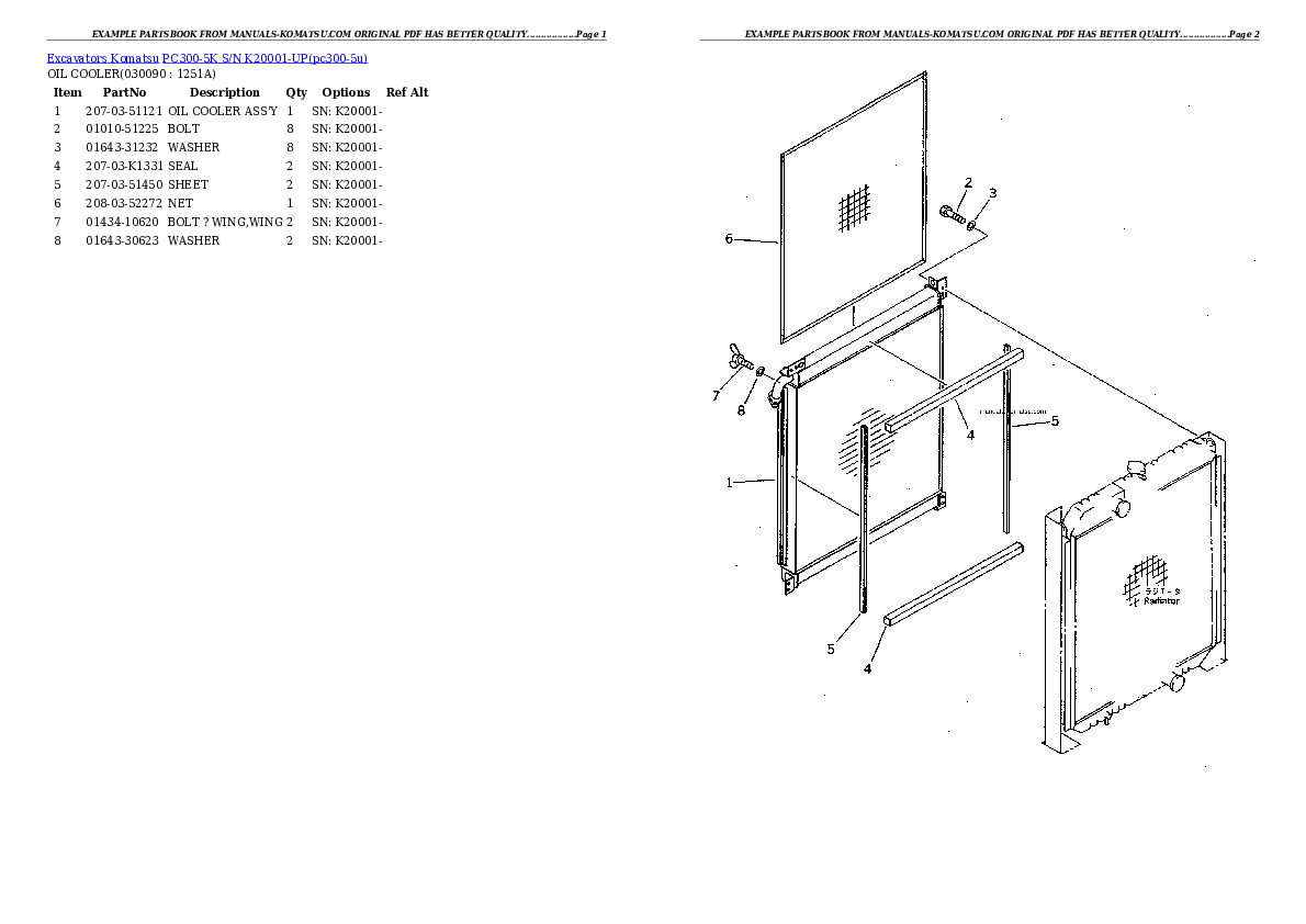 Protected: PC300-5K S/N K20001-UP Partsbook