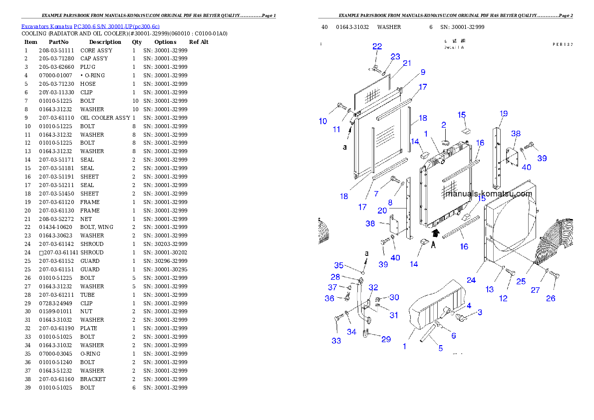 Protected: PC300-6 S/N 30001-UP Partsbook