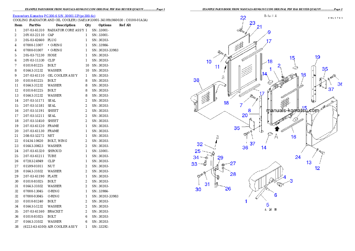 Protected: PC300-6 S/N 30001-UP Partsbook