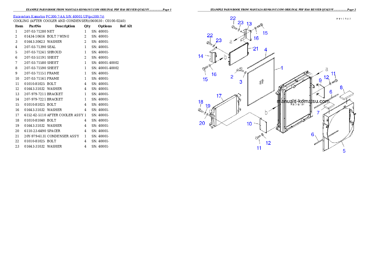 Protected: PC300-7-AA S/N 40001-UP Partsbook