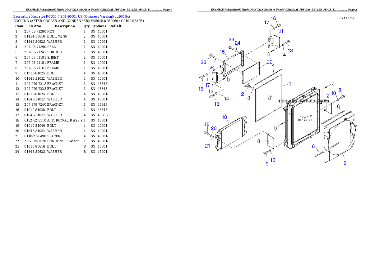 Protected: PC300-7 S/N J20001-UP Partsbook