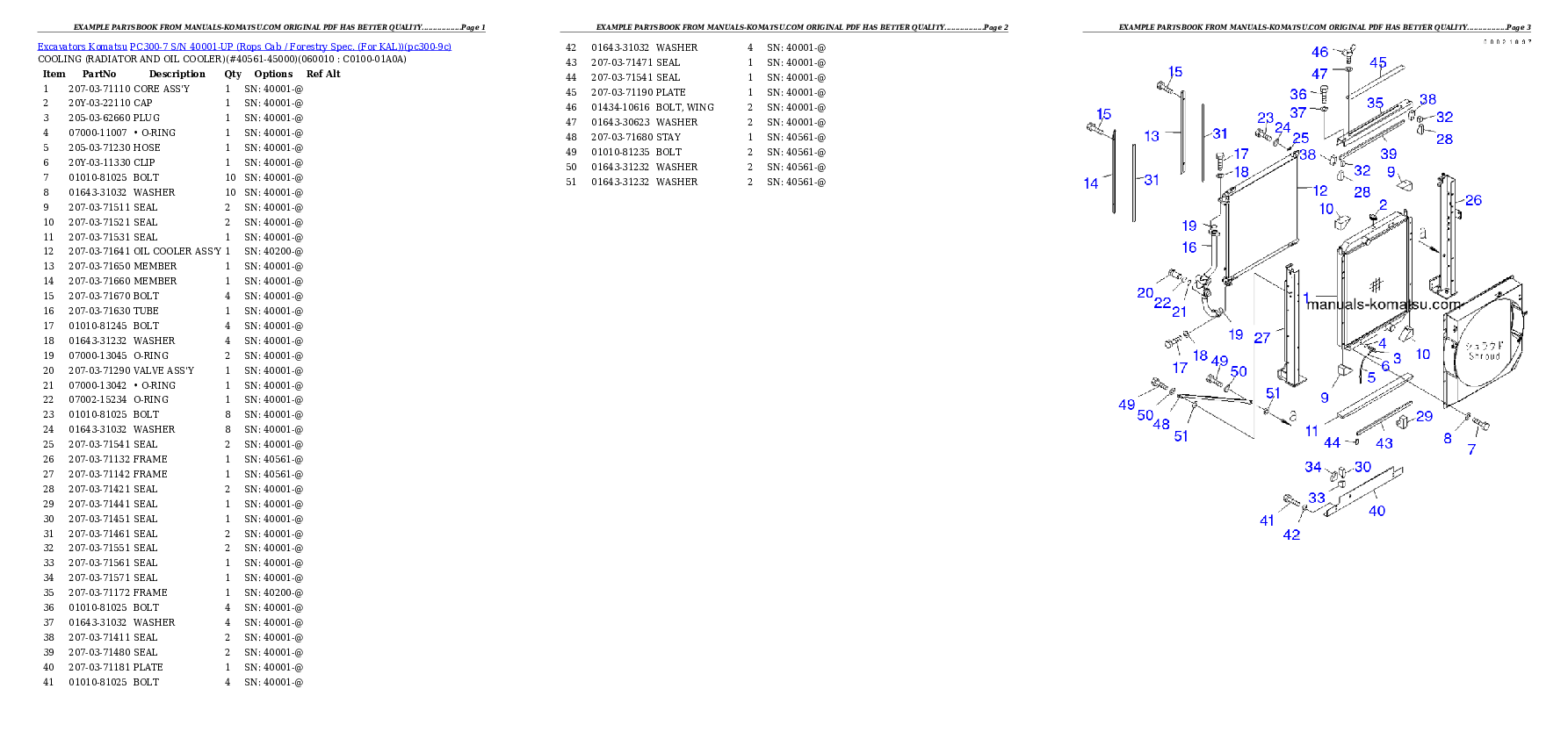 Protected: PC300-7 S/N 40001-UP (Rops Cab / Forestry Spec. (For KAL)) Partsbook