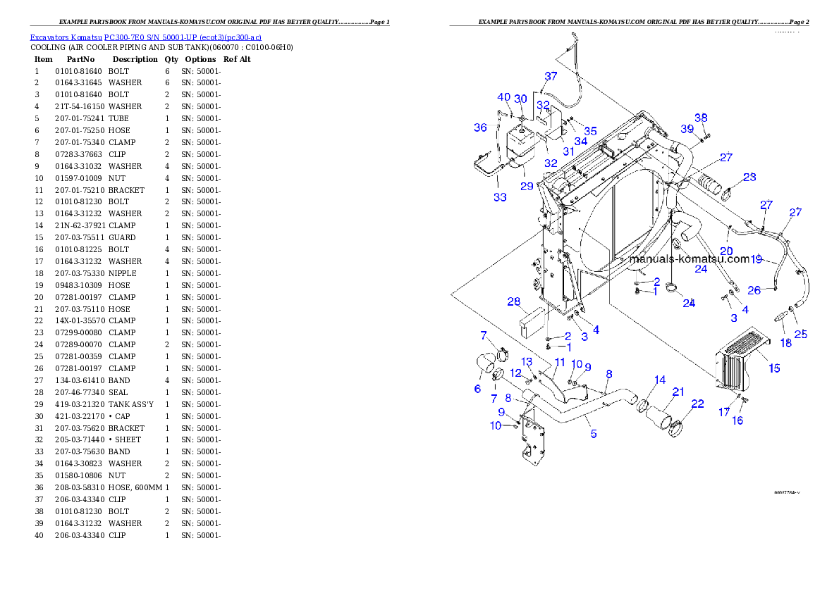 Protected: PC300-7E0 S/N 50001-UP (ecot3) Partsbook