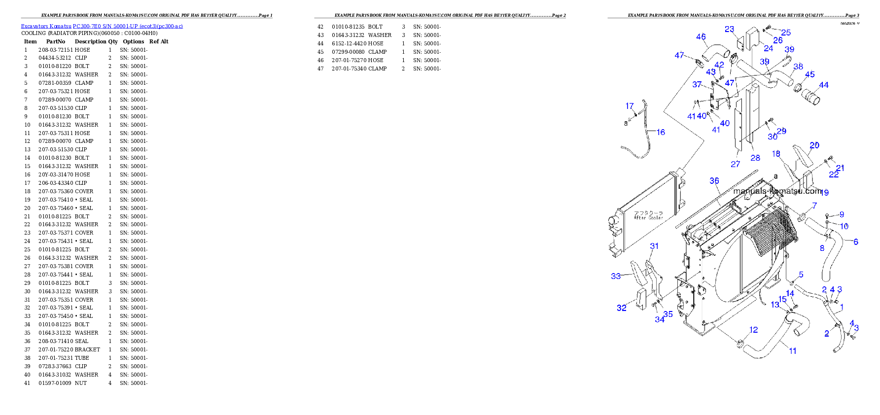 Protected: PC300-7E0 S/N 50001-UP (ecot3) Partsbook