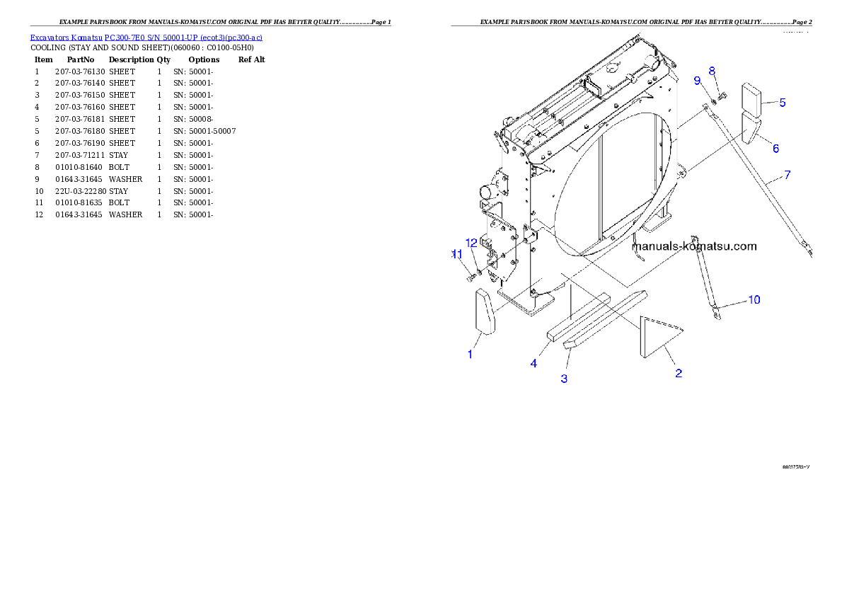 Protected: PC300-7E0 S/N 50001-UP (ecot3) Partsbook