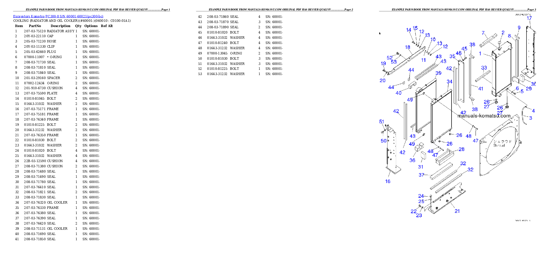 Protected: PC300-8 S/N 60001-60021 Partsbook
