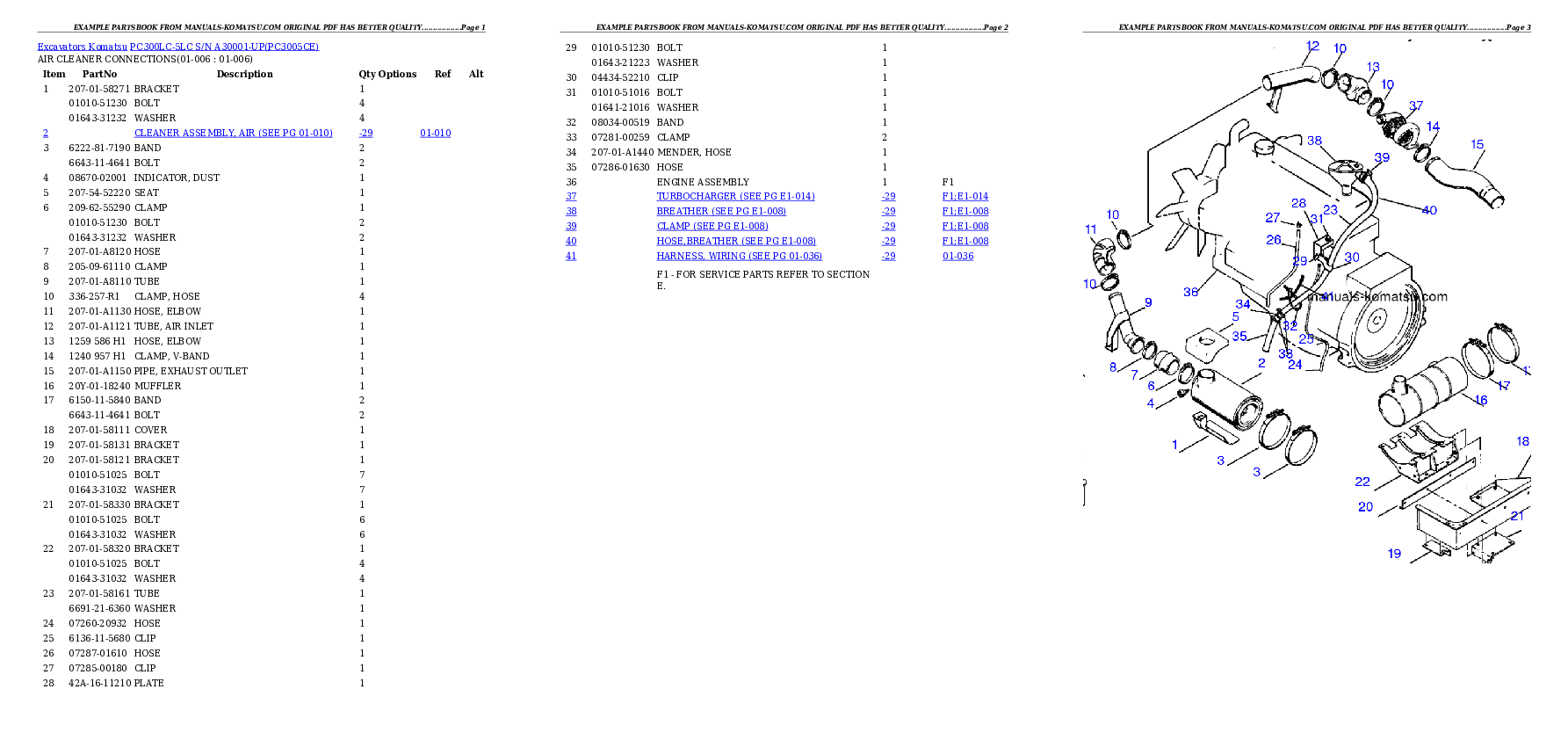 Protected: PC300LC-5LC S/N A30001-UP Partsbook