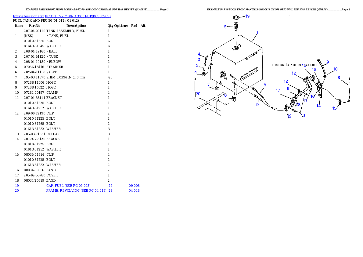Protected: PC300LC-5LC S/N A30001-UP Partsbook