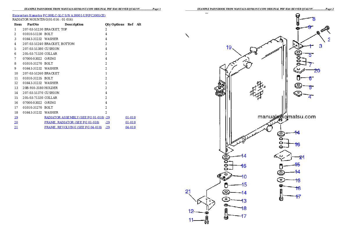 Protected: PC300LC-5LC S/N A30001-UP Partsbook