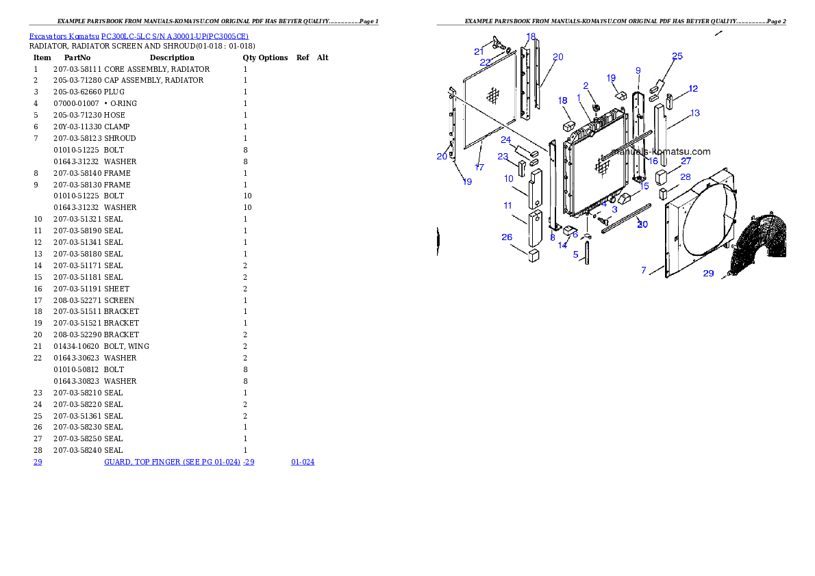Protected: PC300LC-5LC S/N A30001-UP Partsbook