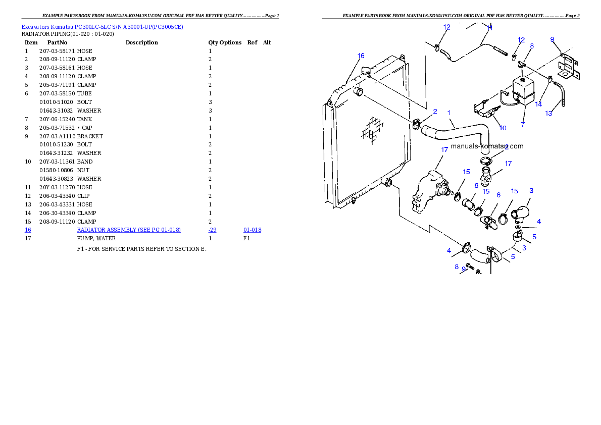 Protected: PC300LC-5LC S/N A30001-UP Partsbook