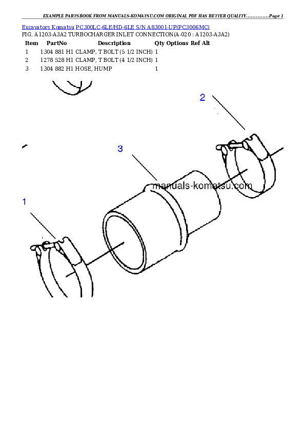 Protected: PC300LC-6LE/HD-6LE S/N A83001-UP Partsbook