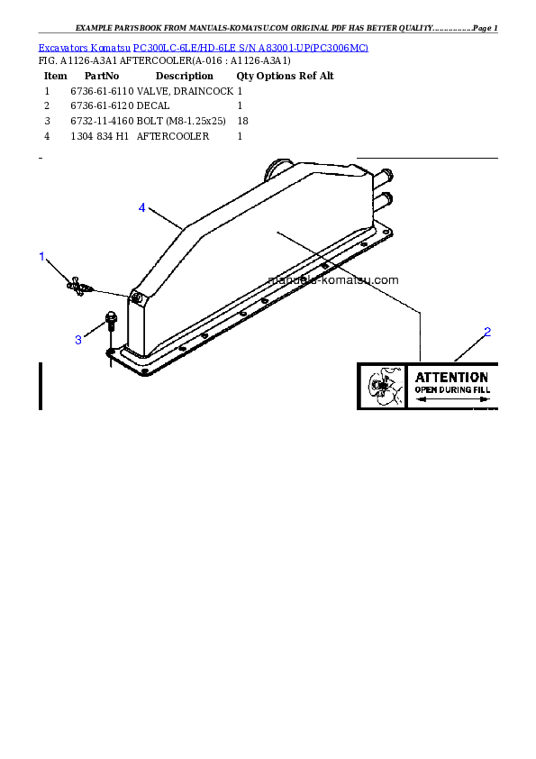 Protected: PC300LC-6LE/HD-6LE S/N A83001-UP Partsbook
