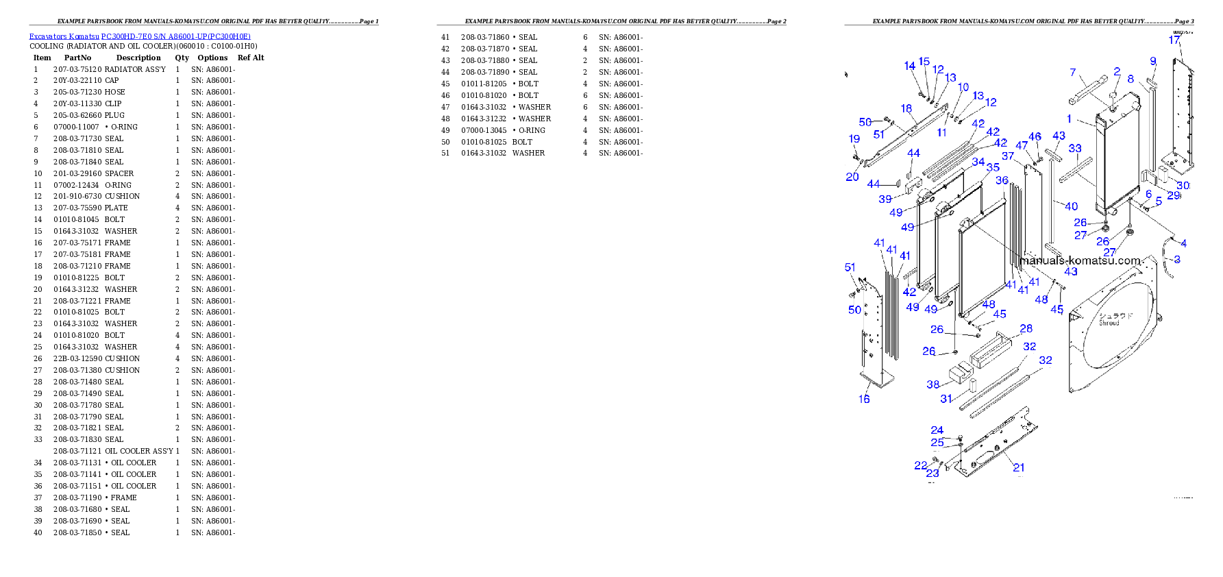 Protected: PC300HD-7E0 S/N A86001-UP Partsbook