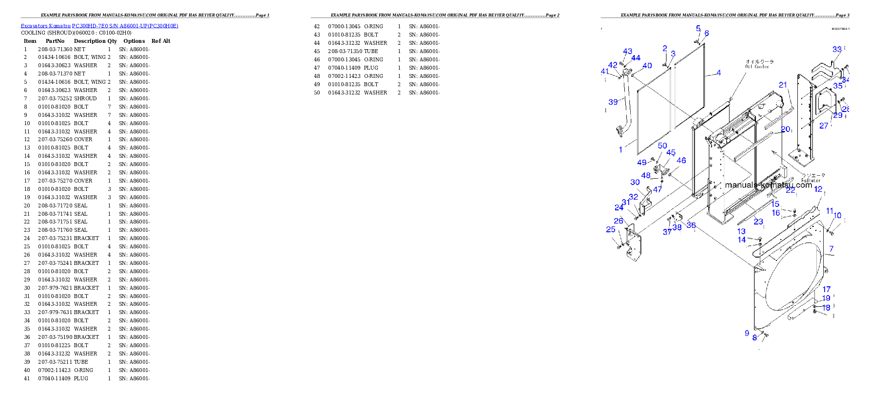 Protected: PC300HD-7E0 S/N A86001-UP Partsbook