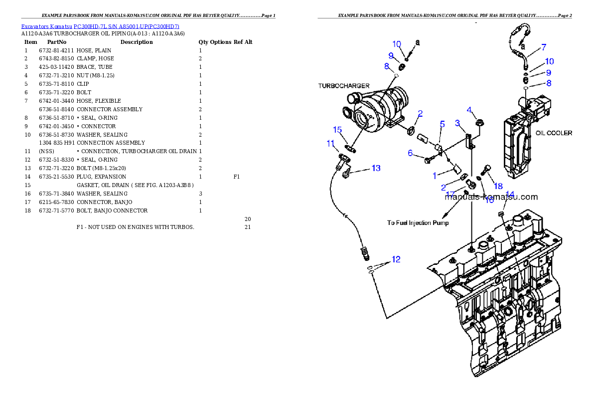 Protected: PC300HD-7L S/N A85001-UP Partsbook