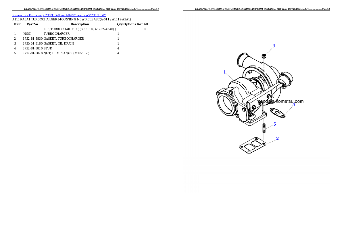 Protected: PC300HD-8 s/n A87001 and up Partsbook