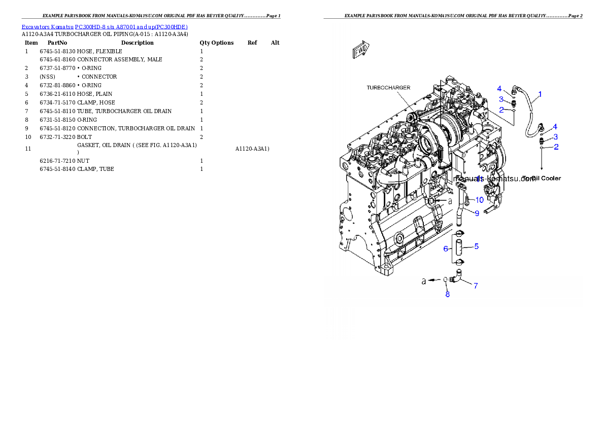 Protected: PC300HD-8 s/n A87001 and up Partsbook
