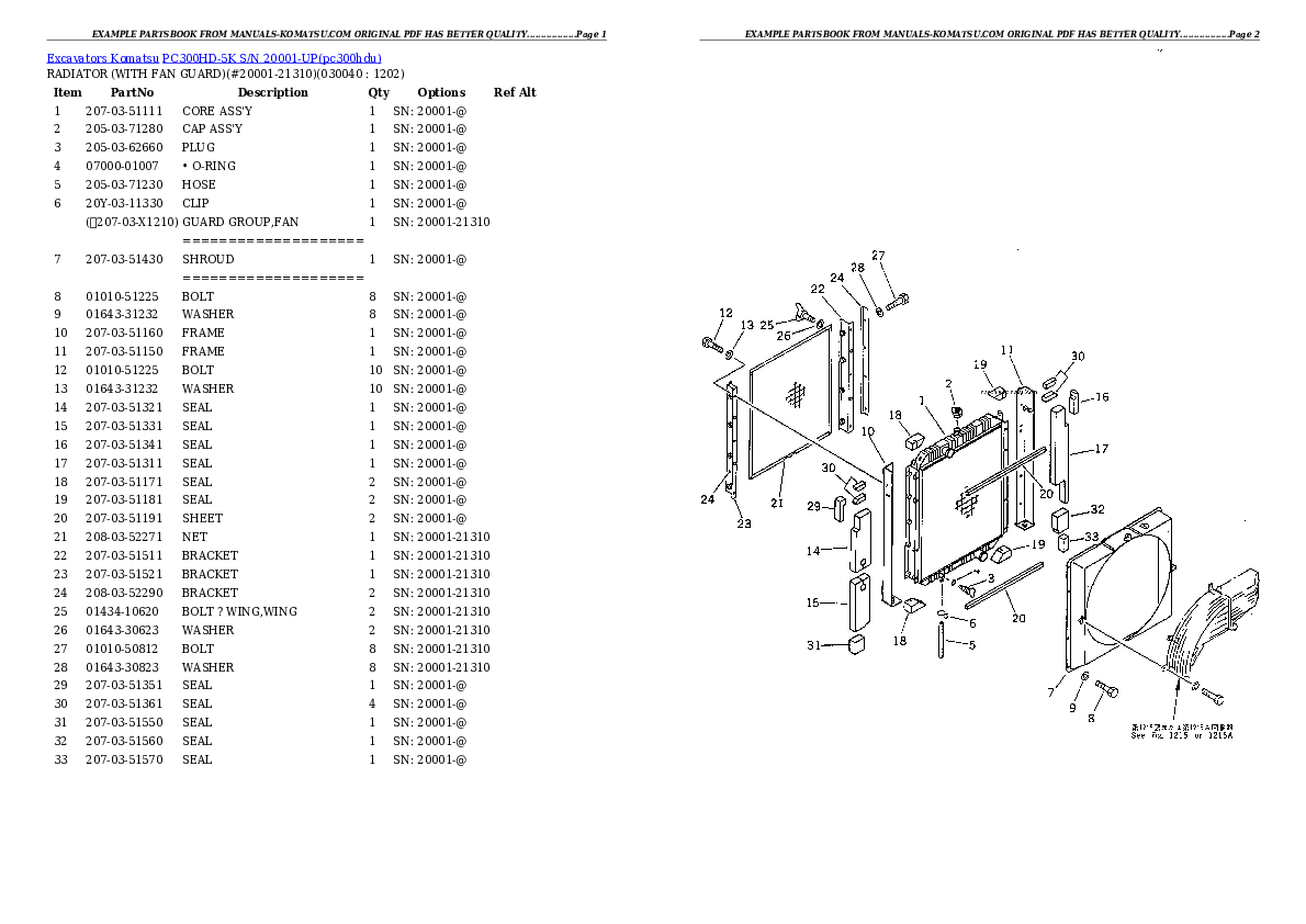 Protected: PC300HD-5K S/N 20001-UP Partsbook