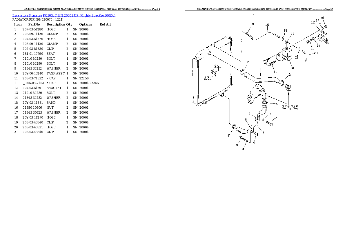 Protected: PC300LC S/N 20001-UP (Mighty Spec) Partsbook